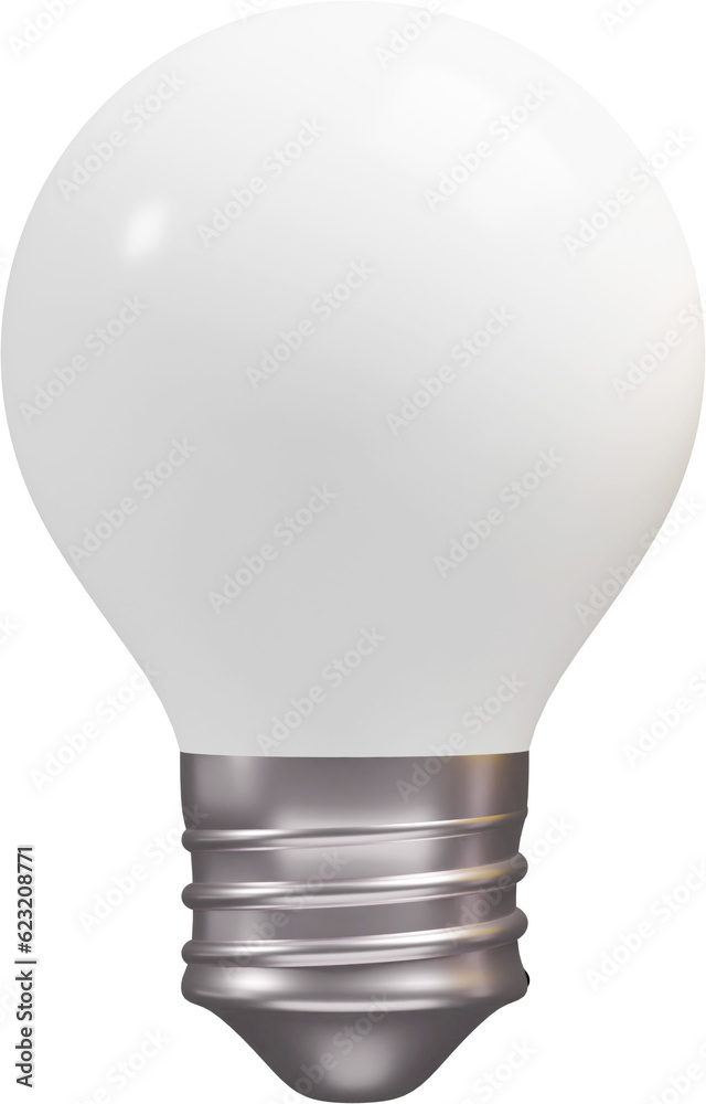 White light bulb tranperent, 3D rendering White light bulb tranperent, 3D rendering