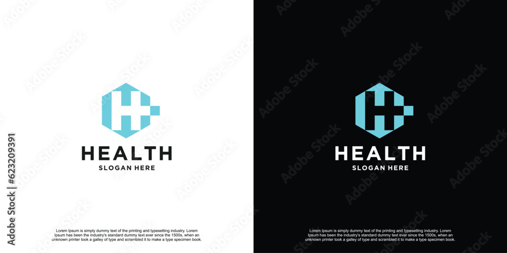 Initial Latter Health Template Logo Design Initial Latter Health Template Logo Design