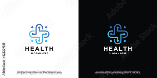Cross Initial Latter Health Logo Design