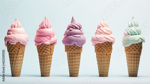 Isolated ice cream cones background