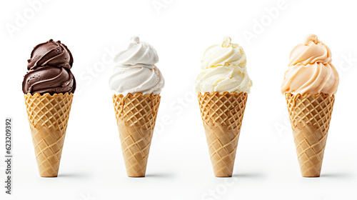 Isolated ice cream cones background