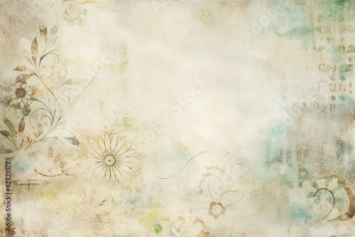 Vintage flowers background. Old floral wallpaper. Ai generated