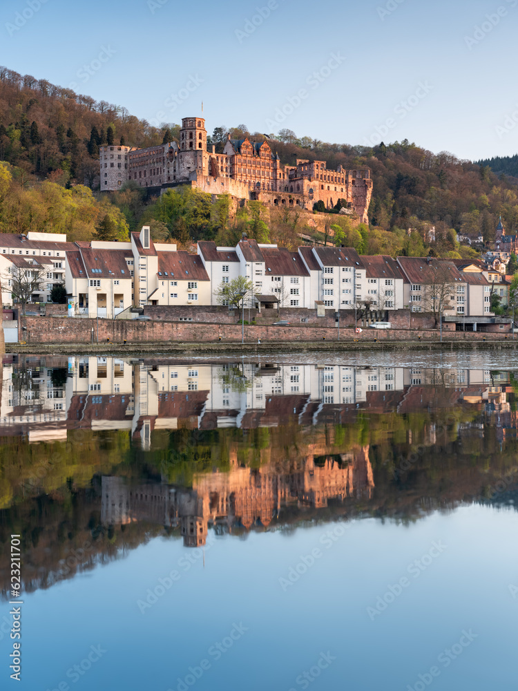Historic Heidelberg Castle ruins along the Neckar River