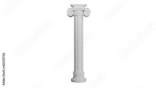 Obraz na plátně Classic marble ionic column pillar isolated on white and transparent background