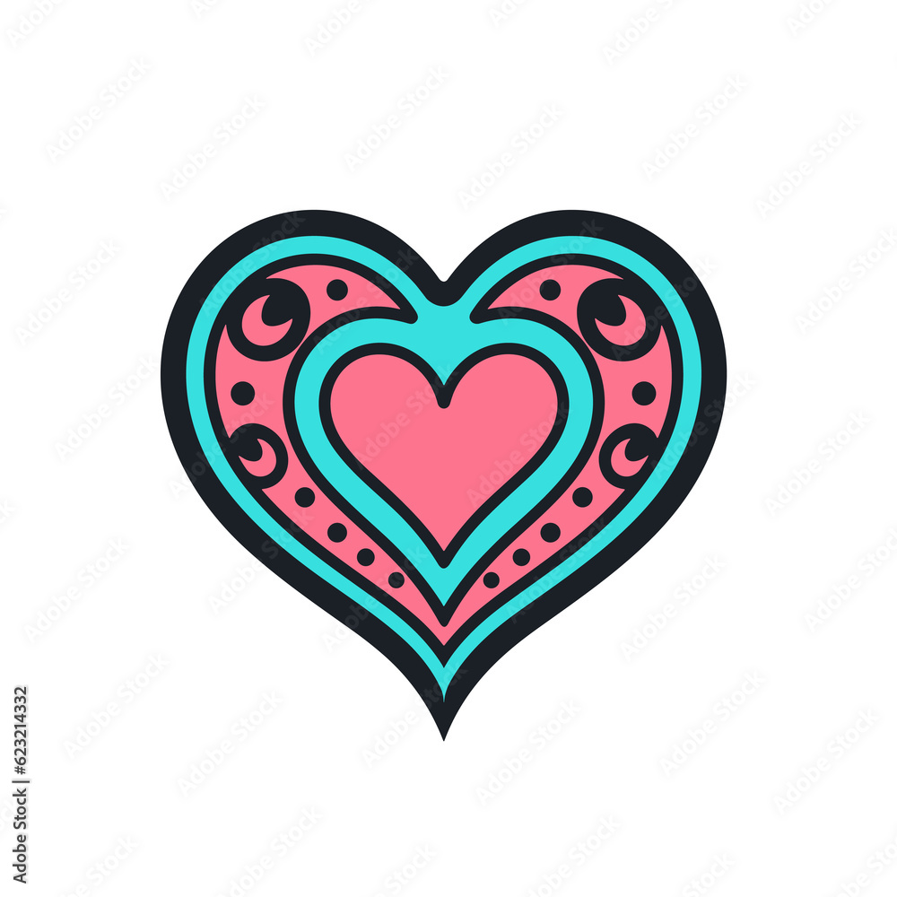 a red heart shape , TShirt Design , graphic design, Generative Ai