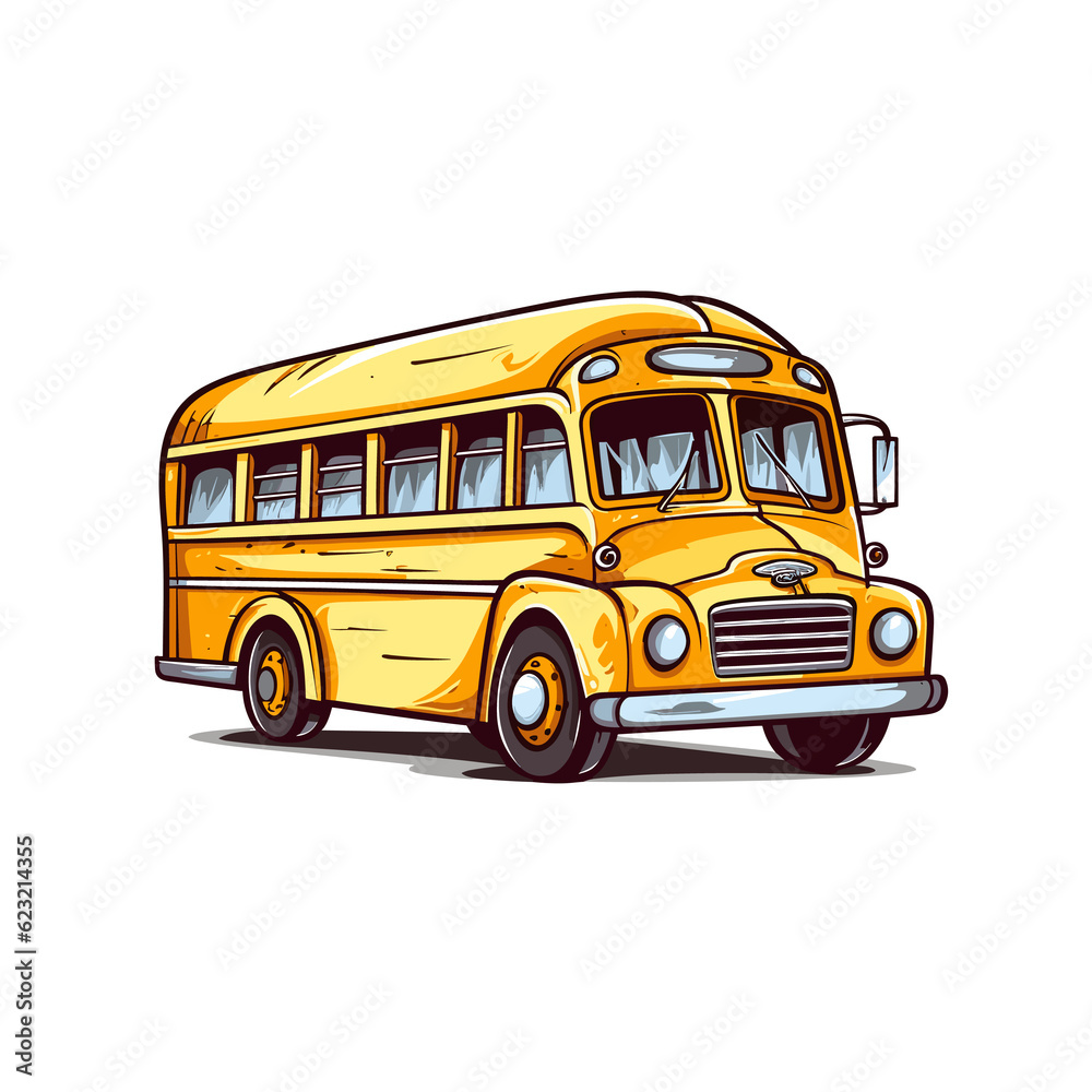 schoolbus, TShirt Design , graphic design, Generative Ai