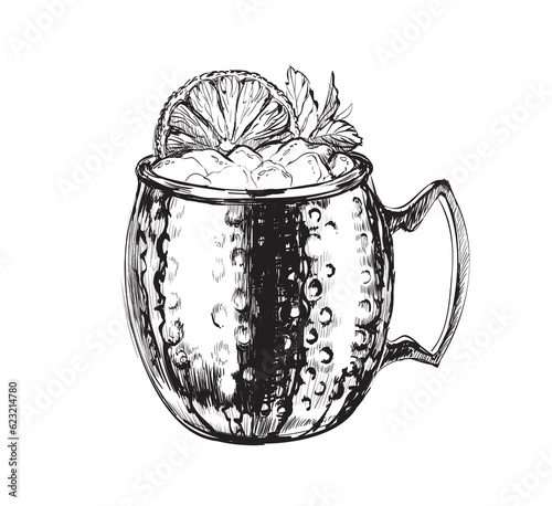 Moscow Mule Hand Drawn Drink  Illustration