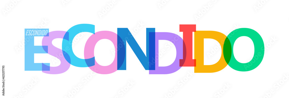 ESCONDIDO. The name of the city on a white background. Vector design template for poster, postcard, banner