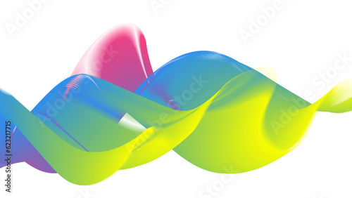 Smooth colored lines. Abstract waves on a white background. Vector design for creative interior, corporate style. An element of the design of covers, posters and banners
