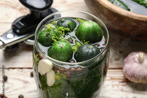 Homemade pickled cucumbers ...