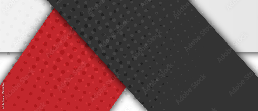 White, red and black abstract background banner