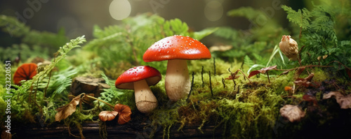 Beautiful detail of mushrooms. copy space for text