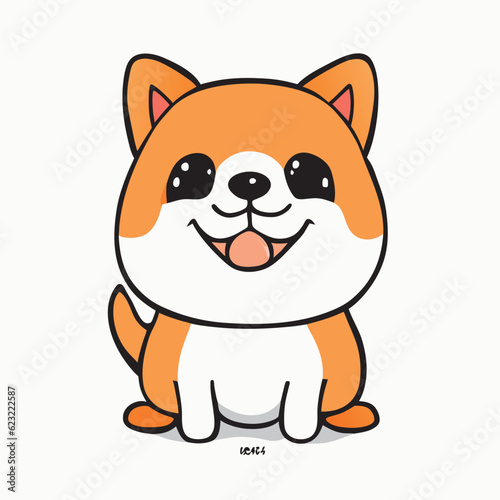 Dog  cute  cheerful  nice  easy to color  childrens drawing  smiling  vector illustration cartoon