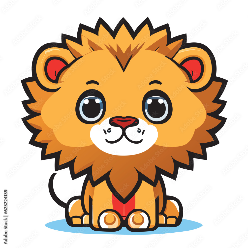 lion, vector illustration cartoon