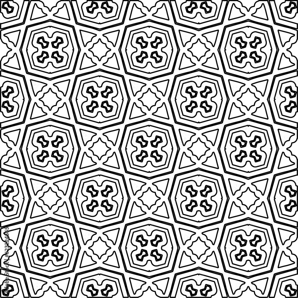 Texture with figures from lines. Black and white pattern for web page, textures, card, poster, fabric, textile. Monochrome graphic repeating design. Texture with figures from lines. Black and white pattern for web page, textures, card, poster, fabric, textile. Monochrome graphic repeating design.