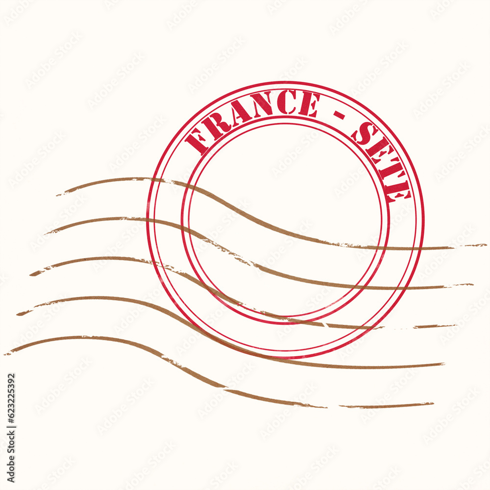 Timbre tampon lettre SETE , Europe, Toulouse, travel france in paris