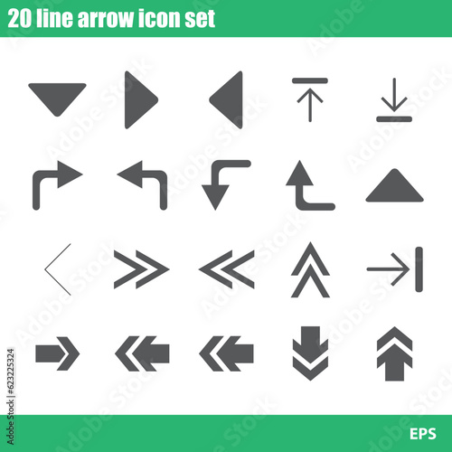 vector 20 line arrow icon set