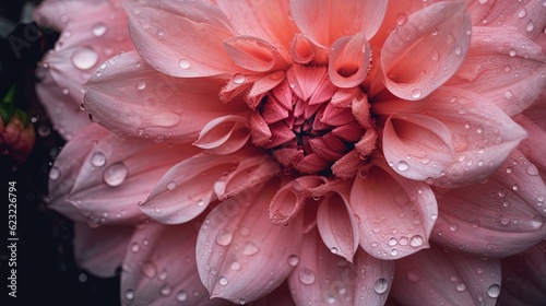  a pink flower with water droplets on it s petals.  generative ai