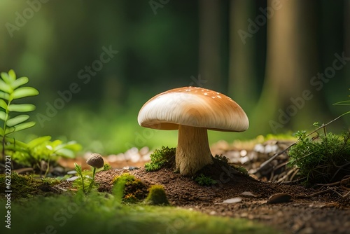 mushrooms in the forest generated Ai technology