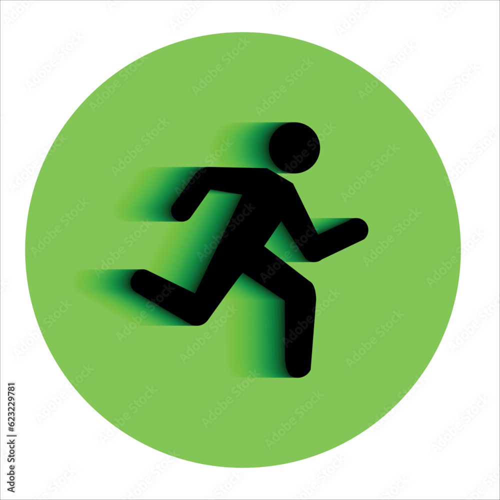 icon of a running man. Vector on white background icon of a running man. Vector on white background