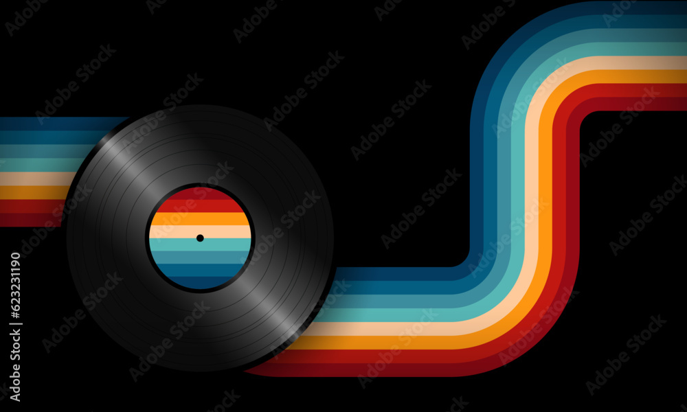 Φωτογραφία Vintage Striped Backgrounds, Posters, Banner Samples, Retro Colors from the 1970s 1980s, 70s, 80s, 90s style stripes background poster lines