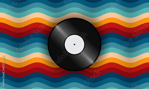 Vintage Striped Backgrounds, Posters, Banner Samples, Retro Colors from the 1970s 1980s, 70s, 80s, 90s style stripes background poster lines. Synthwave, vaporwave, retrowave music lp vinyl disc record