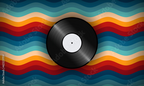 Vintage Striped Backgrounds, Posters, Banner Samples, Retro Colors from the 1970s 1980s, 70s, 80s, 90s style stripes background poster lines. Synthwave, vaporwave, retrowave music lp vinyl disc record