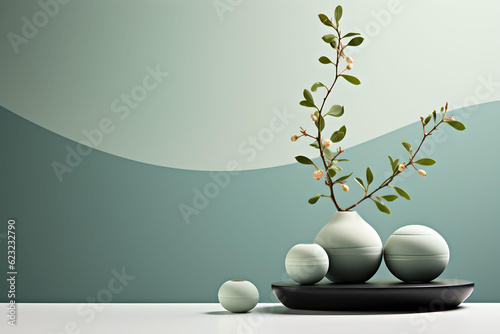 Plant in vase space for text  Minimalist Zen  Zen background  Japanese zen background  Japanese style minimal  Zen wallpaper
