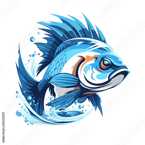 Esport vector logo fish, fish icon, fish head, vector, sticker