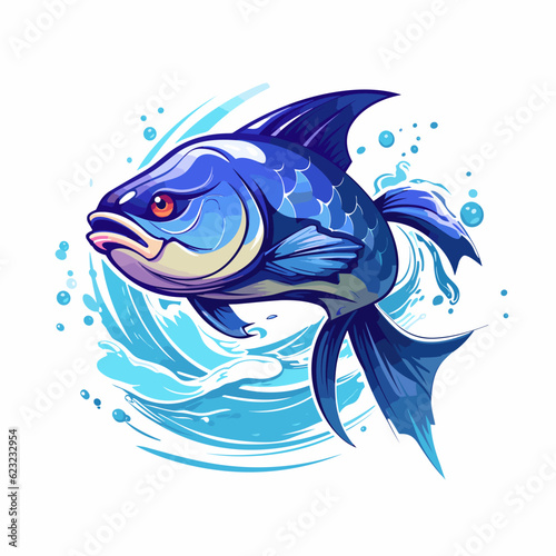 Esport vector logo fish, fish icon, fish head, vector, sticker © Stitch