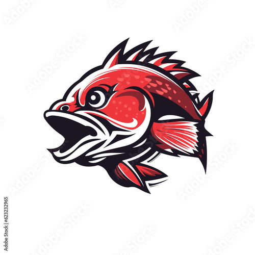 Esport vector logo fish, fish icon, fish head, vector, sticker