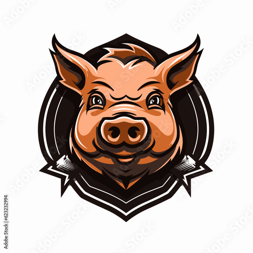 Esport vector logo pig, pig icon, pig head, vector, sticker