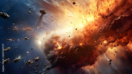 Big Boom in Deep SpaceDOWNLOAD PREVIEW Big Boom in Deep Space with Realistic Stars Background,Ai