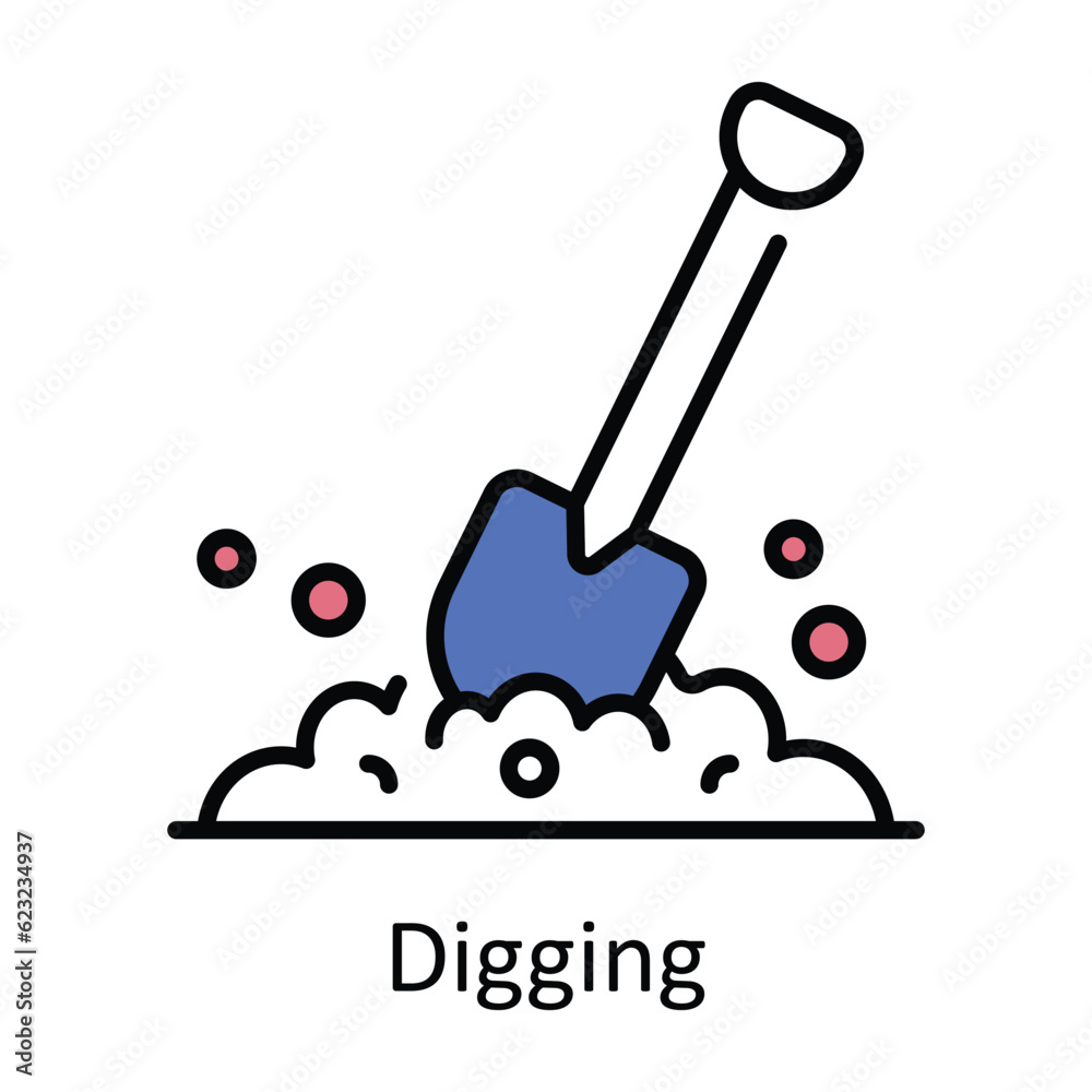 Digging Filled Outline Icon Design illustration. Home Repair And Maintenance Symbol on White background EPS 10 File Digging Filled Outline Icon Design illustration. Home Repair And Maintenance Symbol on White background EPS 10 File