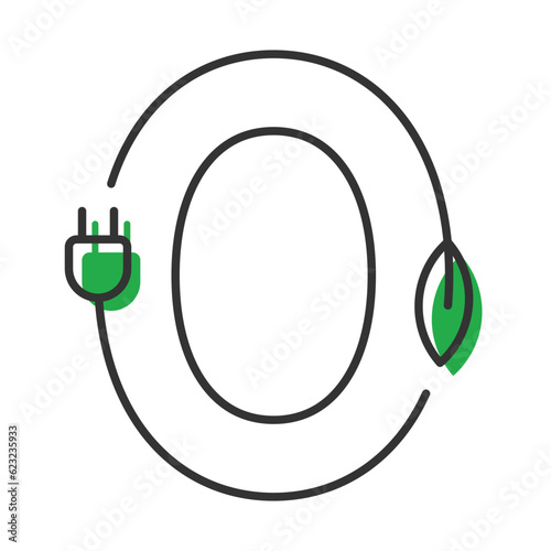 Green Energy Vector Icon. Net Zero Emission, Carbon Neutral, Sustainable Production Concept Image. photo