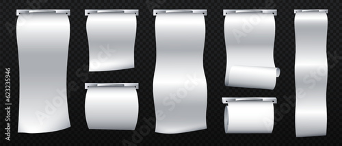 Set of atm payment receipts concept
