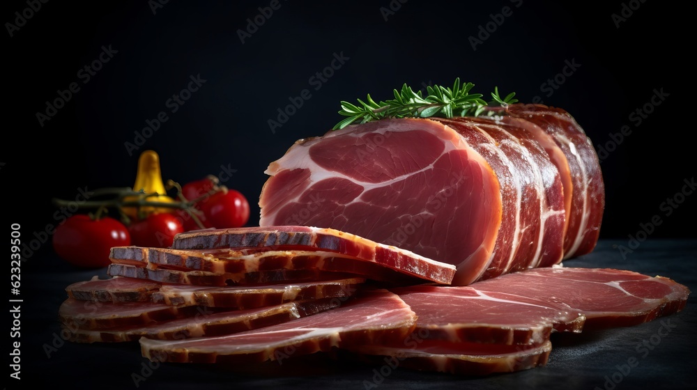 sliced cured meat Generative AI