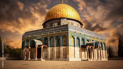 Dome of the Rock mosque in Jerusalem Generative AI