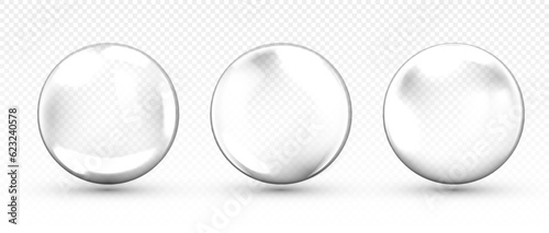 Set of glass or plastic orbes concept