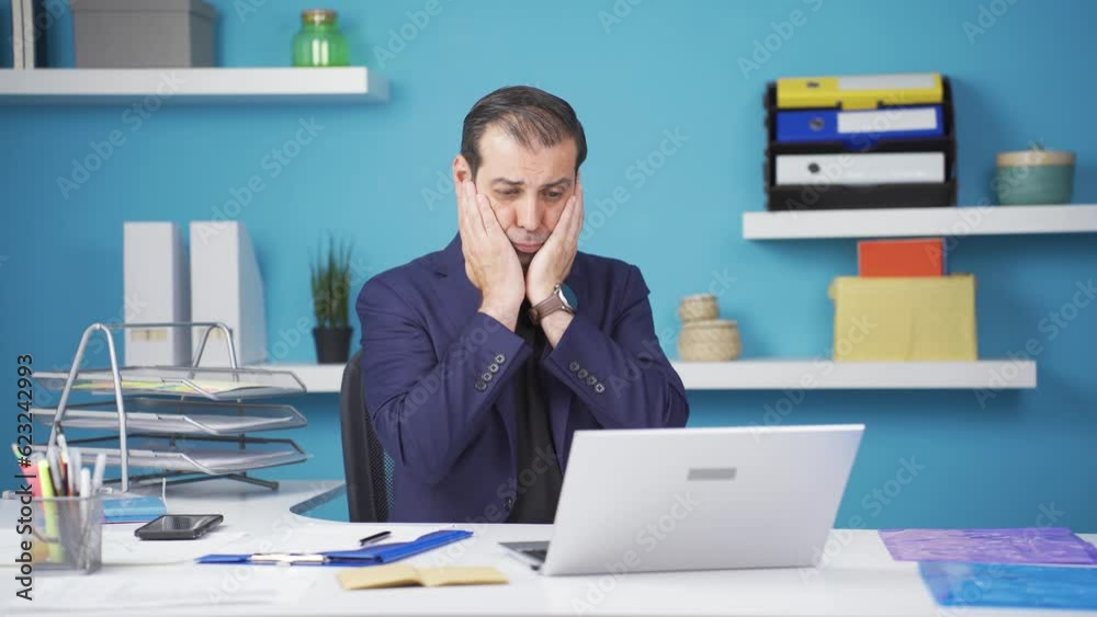Unmotivated businessman unhappy and bored. Unmotivated businessman unhappy and bored.