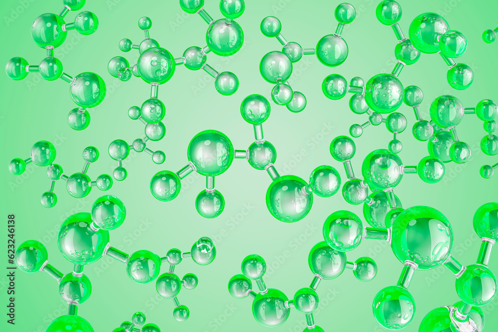 Bubbles molecules antioxidant of liquid bubble, 3D rendering Bubbles molecules antioxidant of liquid bubble, 3D rendering