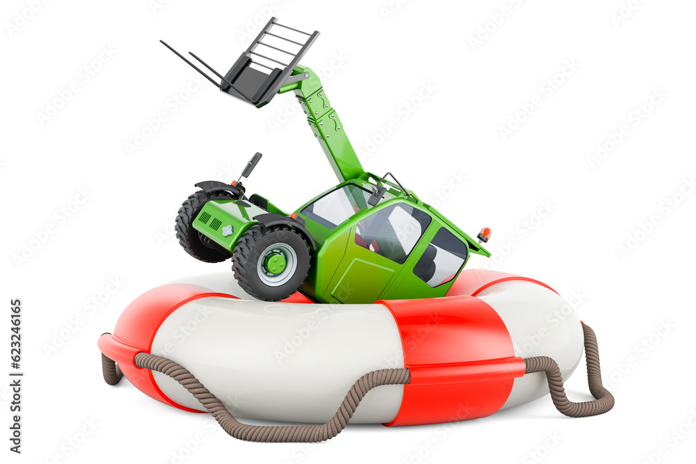 Telescopic handlers with lifebelt. 3D rendering Telescopic handlers with lifebelt. 3D rendering