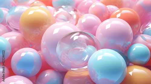 Soap balls in pastel colors. Generative AI