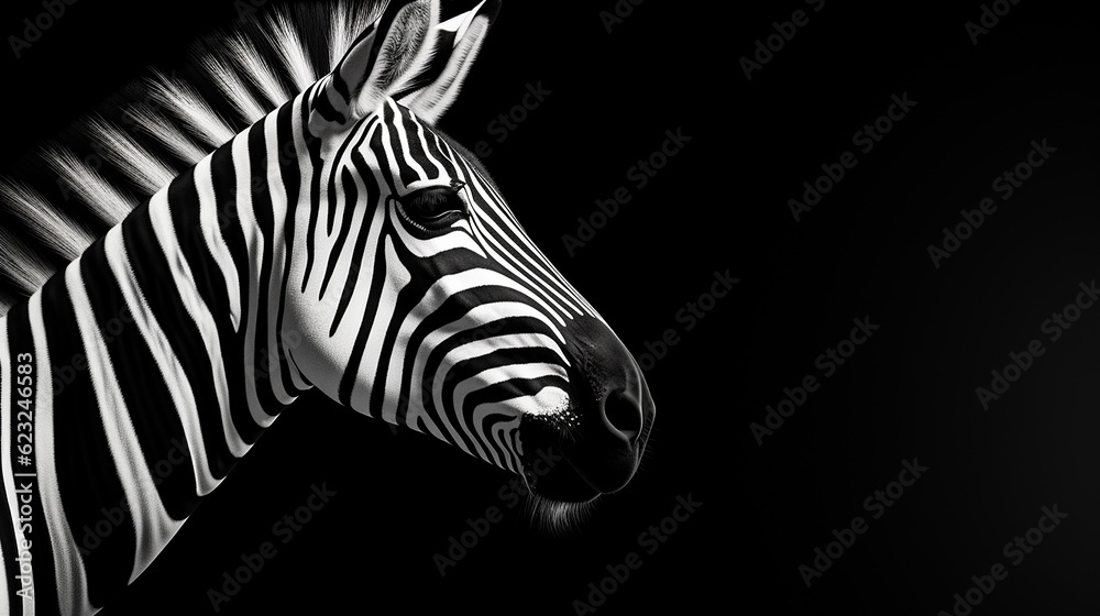 Fototapeta premium ilustração abstrata de listras de zebra em preto e branco ector renderização em 3D isolada em fundo preto
