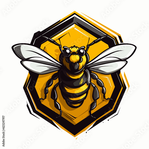 Esport vector logo bee, bee icon, bee head, vector, sticker