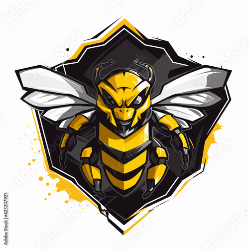 Esport vector logo bee, bee icon, bee head, vector, sticker