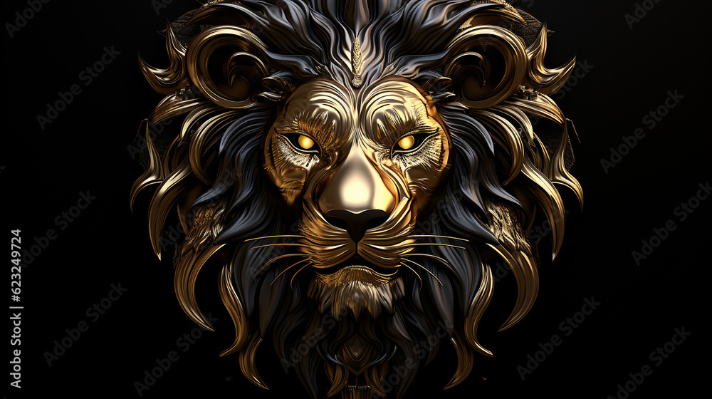 leão dourado e preto 