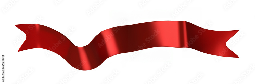 Naklejka premium Red Ribbon. Festive banner element for composing layouts