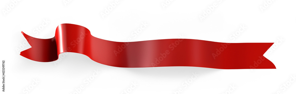 Red Ribbon. Festive banner element for composing layouts
