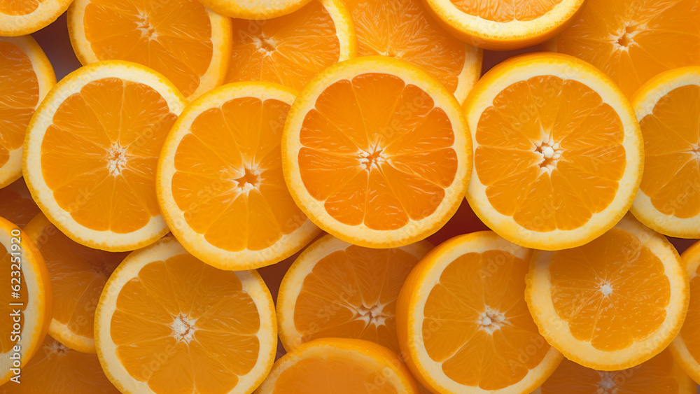 Orange Slices Background. generative ai Orange Slices Background. generative ai